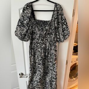 River Island Plus Paisley Cotton & Linen Maxi Dress US size 16
